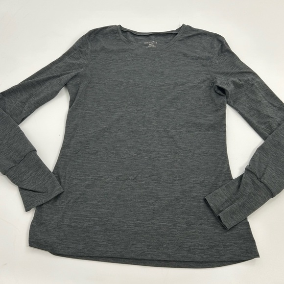 TERRAMAR Hottotties Grey Cloud Nine Scoop Neck Baselayer Long Sleeve Shirt Top M - Picture 2 of 8